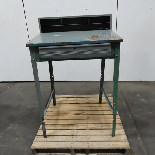 34" x 30" x 43" Tall Steel Standing Work Station With Drawer