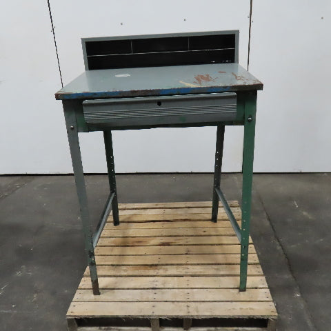 34" x 30" x 43" Tall Steel Standing Work Station With Drawer