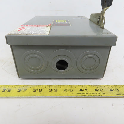 Square D D321N Ser E2 30A 240V 3 Pole Fusible Safety Disconnect Switch