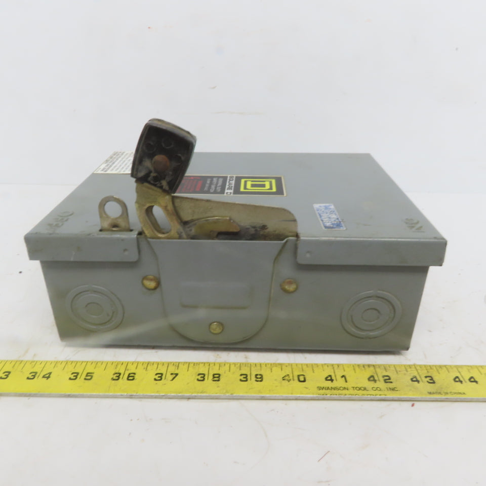 Square D D321N Ser E2 30A 240V 3 Pole Fusible Safety Disconnect Switch