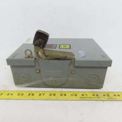 Square D D321N Ser E2 30A 240V 3 Pole Fusible Safety Disconnect Switch