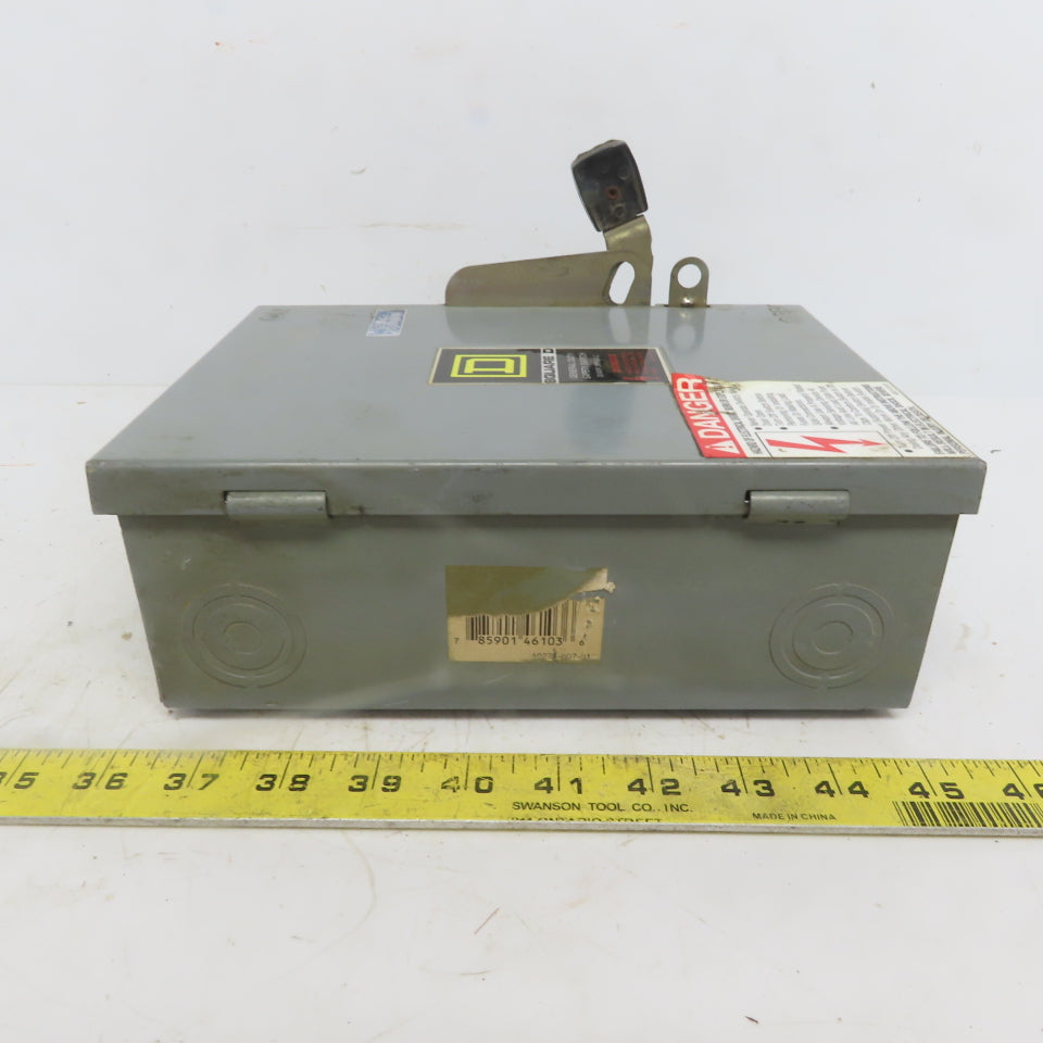 Square D D321N Ser E2 30A 240V 3 Pole Fusible Safety Disconnect Switch