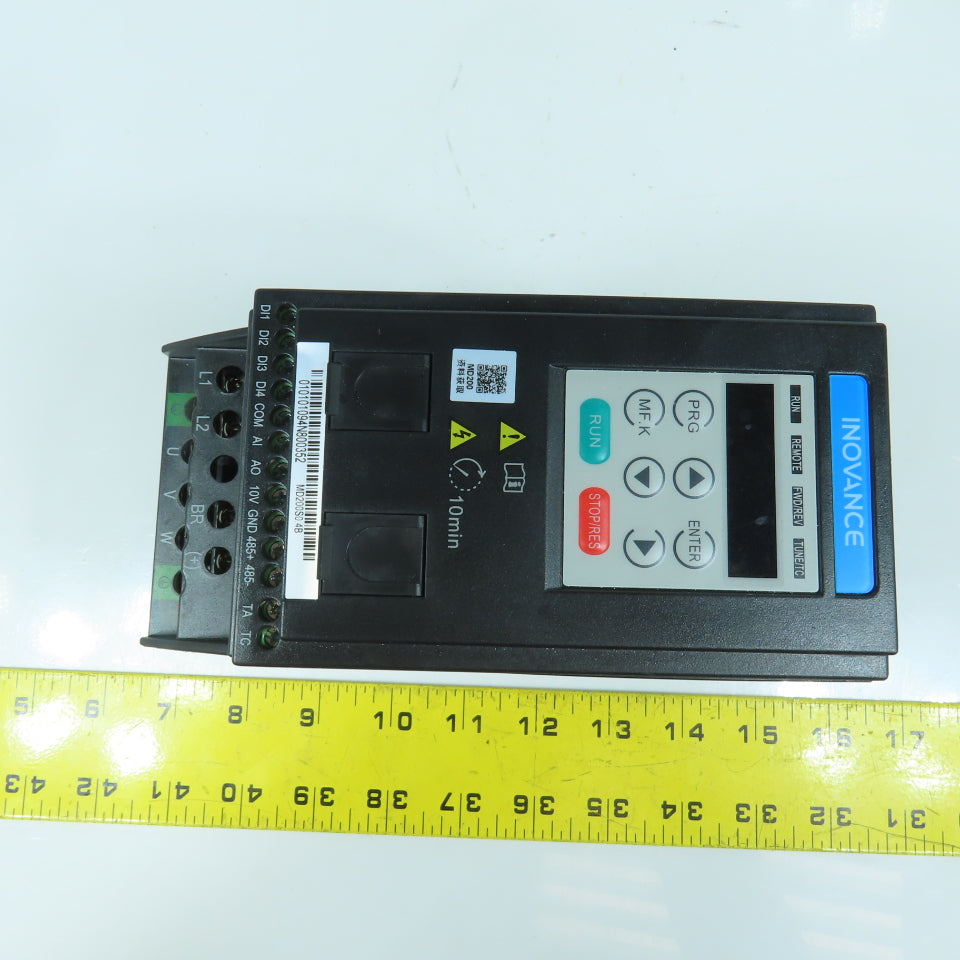 Suzhou Inovance MD200S0.4B 0.4kW Inverter Drive 200-240V 1PH In 0-240V 3PH Out