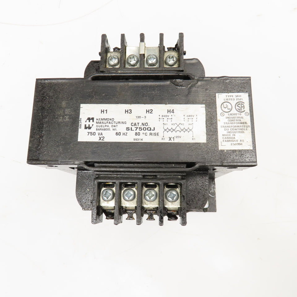 Hammond SL750QJ 240/480V Pri 750VA 120V Sec 1Ph Transformer