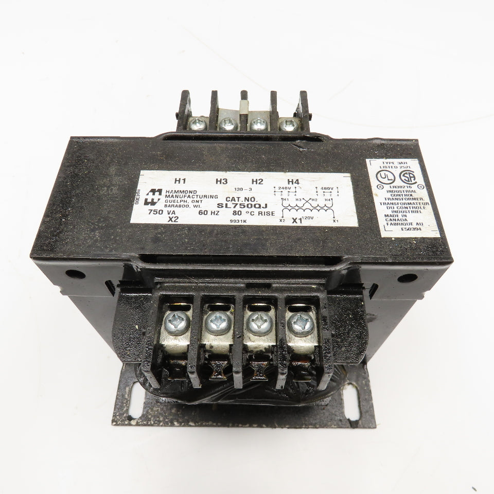Hammond SL750QJ 240/480V Pri 750VA 120V Sec 1Ph Transformer