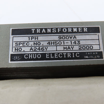 Chuo Electric 4H501-143 220/200V Pri 900VA 100/32-28V Sec Transformer