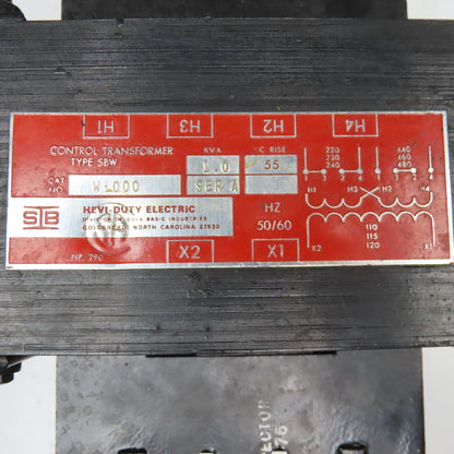 Hevi Duty W1000 220-440/480V Pri 1.0kVa 110/120V Sec 50/60Hz 1Ph Transformer