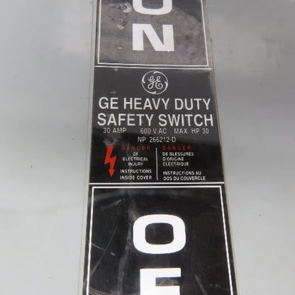 General Electric THN3361 30A 600V 3 Pole Non-Fusible Safety Disconnect Switch