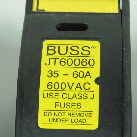 Buss JT60060 35-60A 600VAC Fuse Holder W/ LPJ-35SP Low Peak Fuses Lot Of 3