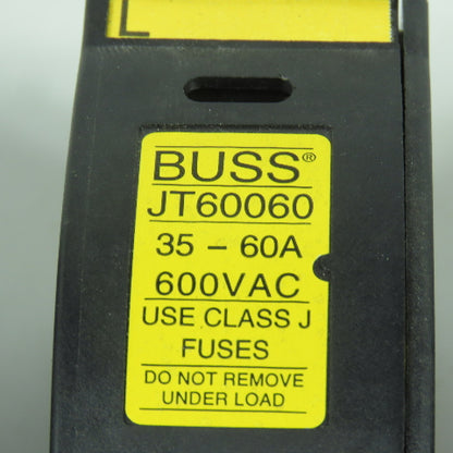 Buss JT60060 35-60A 600VAC Fuse Holder W/ LPJ-35SP Low Peak Fuses Lot Of 3