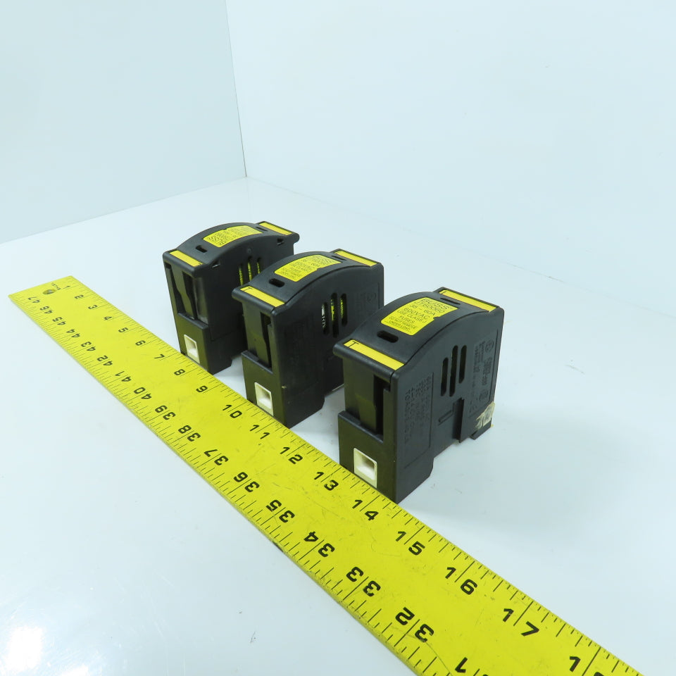 Buss JT60060 35-60A 600VAC Fuse Holder W/ LPJ-35SP Low Peak Fuses Lot Of 3