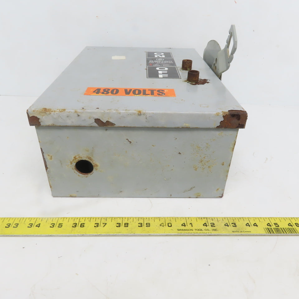 General Electric TH3361J Model 10 30A 600V 3P Fusible Safety Disconnect Switch
