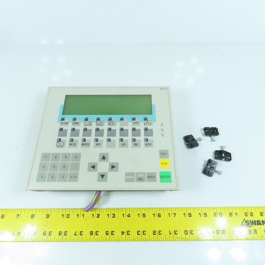 Siemens 6AV3 617-1JC30-0AX1 Operator Panel Display OP17-DP12 W/ Mounting Clips