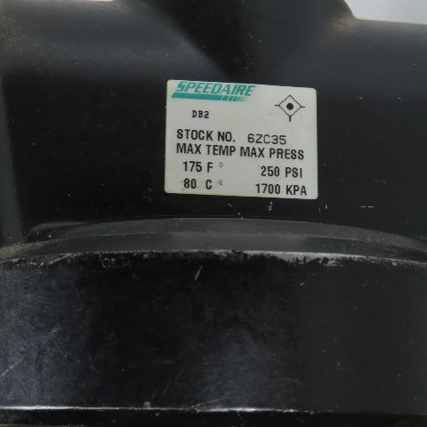 Speedaire 6ZC35 Compressed Air Water Separator 250 PSI Max 3/4" NPT 175°F Max