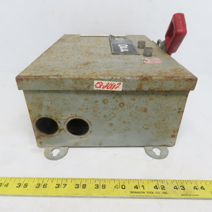 General Electric TH3361J Model 10 30A 600V 3P Fusible Safety Disconnect Switch