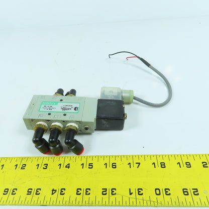 Numatics L12BA452B 2-Position Pneumatic Valve 145PSI 24VDC Coil W/ 1/4" Connects