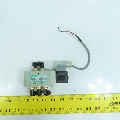 Numatics L12BA452B 2-Position Pneumatic Valve 145PSI 24VDC Coil W/ 1/4" Connects