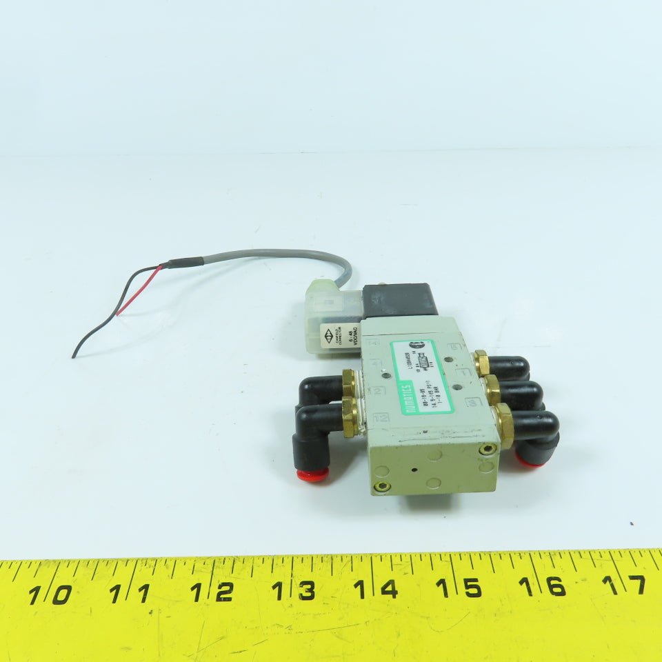 Numatics L12BA452B 2-Position Pneumatic Valve 145PSI 24VDC Coil W/ 1/4" Connects