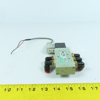 Numatics L12BA452B 2-Position Pneumatic Valve 145PSI 24VDC Coil W/ 1/4" Connects