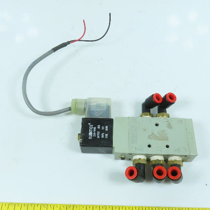 Numatics L12BA452B 2-Position Pneumatic Valve 145PSI 24VDC Coil W/ 1/4" Connects