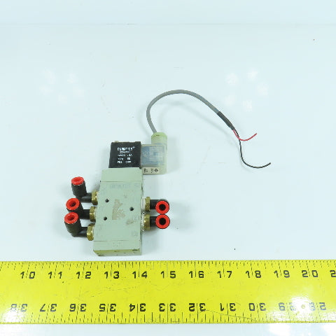 Numatics L12BA452B 2-Position Pneumatic Valve 145PSI 24VDC Coil W/ 1/4" Connects