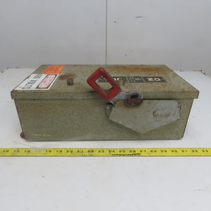General Electric TH3362J Model 1 60A 600V 3P Fusible Safety Disconnect Switch