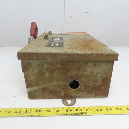 General Electric TH3362J Model 1 60A 600V 3P Fusible Safety Disconnect Switch