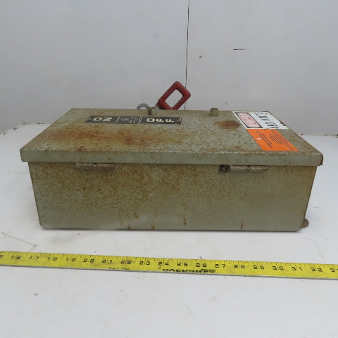 General Electric TH3362J Model 1 60A 600V 3P Fusible Safety Disconnect Switch