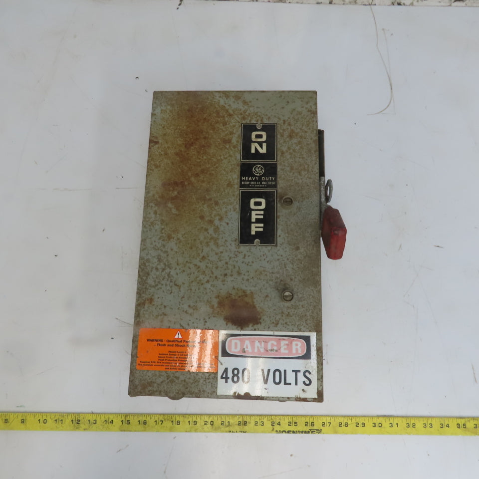 General Electric TH3362J Model 1 60A 600V 3P Fusible Safety Disconnect Switch