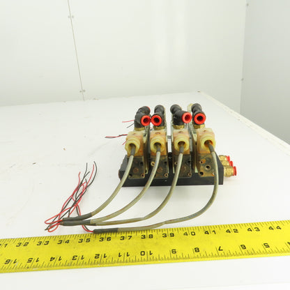 Numatics L23BB452B053H 2-Position 4-Way Pneumatic Valve Bank 4-Valves 24V DC