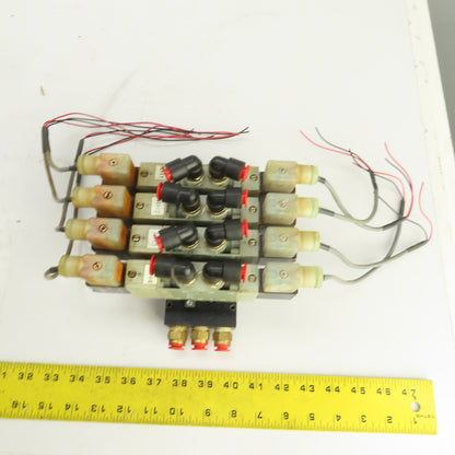 Numatics L23BB452B053H 2-Position 4-Way Pneumatic Valve Bank 4-Valves 24V DC