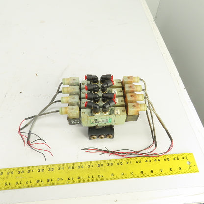 Numatics L23BB452B053H 2-Position 4-Way Pneumatic Valve Bank 4-Valves 24V DC