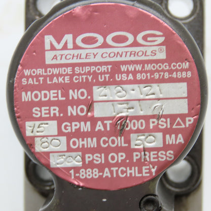 Moog 218-121 Hydraulic Servo Valve 15GPM 1500PSI