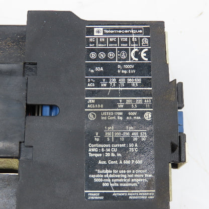 Telemecanique LP1 D32 10 LR2D2353 600V 18kW MAX Motor Starter 23-32A Trip Range