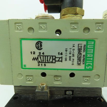Numatics L23BA452B053H 2-Position 2-Valve Pneumatic Solenoid Bank 24VDC Coil