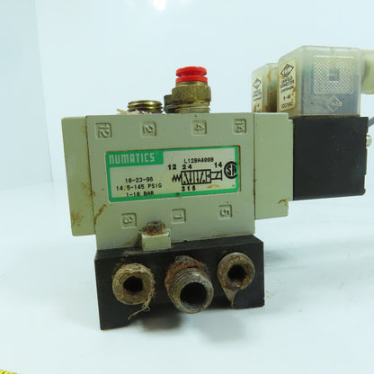 Numatics L12BA400B 2-Position 2-Valve Pneumatic Solenoid Bank 24VDC Coil