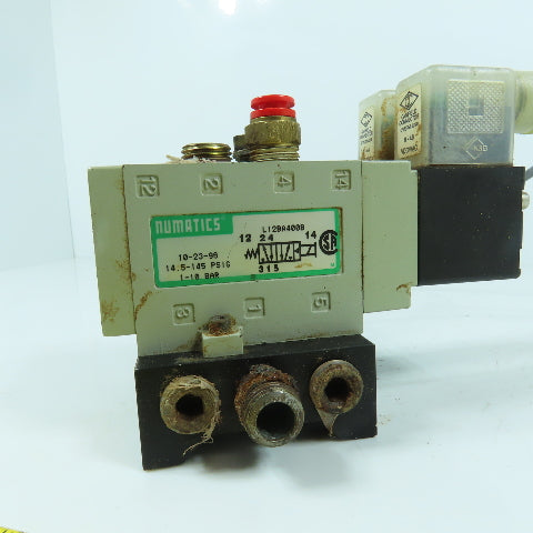 Numatics L12BA400B 2-Position 2-Valve Pneumatic Solenoid Bank 24VDC Coil