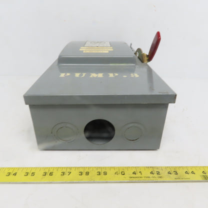 Westinghouse HF361 30A 600V 3 Pole Fusible Safety Disconnect Switch