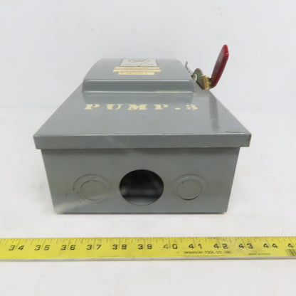 Westinghouse HF361 30A 600V 3 Pole Fusible Safety Disconnect Switch