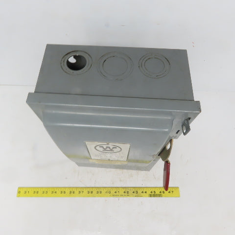 Westinghouse HF361 30A 600V 3 Pole Fusible Safety Disconnect Switch