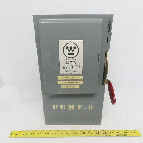 Westinghouse HF361 30A 600V 3 Pole Fusible Safety Disconnect Switch