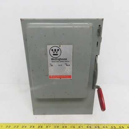 Westinghouse HU261 30A 600V 2 Pole Non-Fusible Safety Disconnect Switch