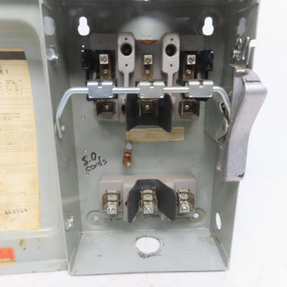 ITE F-351 30A 600V 3 Pole Fusible Safety Disconnect Switch