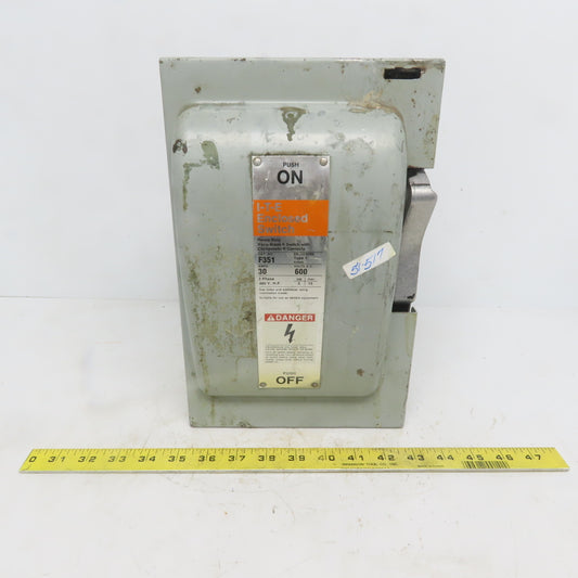 ITE F-351 30A 600V 3 Pole Fusible Safety Disconnect Switch