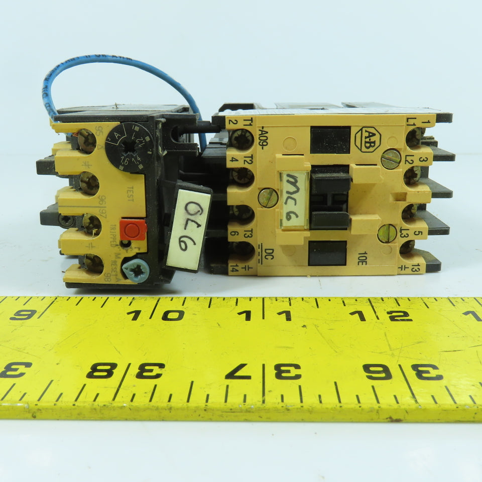 Allen Bradley 100-A09NZ*3 Ser B 22A Contactor 24VDC Coil 7.5HP W/ 193-BSB 1-1.6A