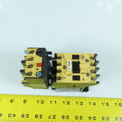 Allen Bradley 100-A09NZ*3 Ser B 22A Contactor 24VDC Coil 7.5HP W/ 193-BSB 1-1.6A