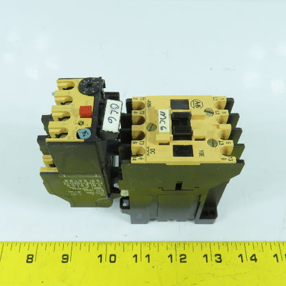 Allen Bradley 100-A09NZ*3 Ser B 22A Contactor 24VDC Coil 7.5HP W/ 193-BSB 1-1.6A
