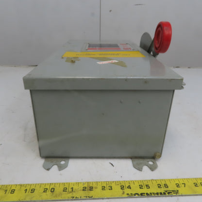 Cutler Hammer DH361FDK 30A 600V 3 Pole Fusible Safety Disconnect Switch