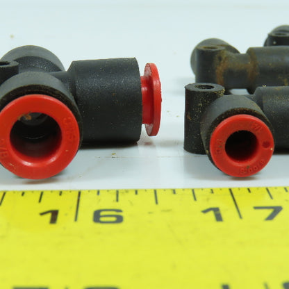 SMC Mixed Lot Push To Connect Air Fittings 3/8" Tees & 1/4" 90° Elbows Lot/19