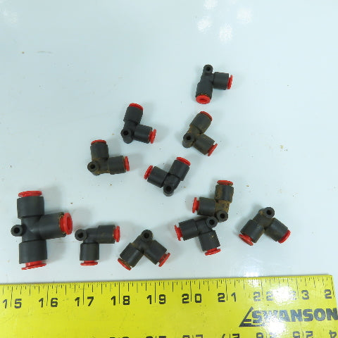 SMC Mixed Lot Push To Connect Air Fittings 3/8" Tees & 1/4" 90° Elbows Lot/19